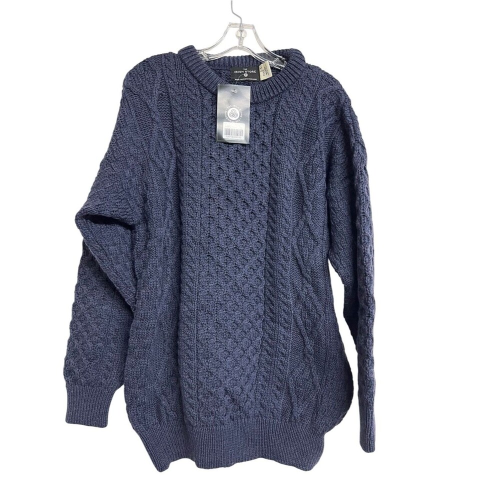 The Irish Store 100% Wool Knit Sweater Crewneck Ireland Roll Neck Fisherman